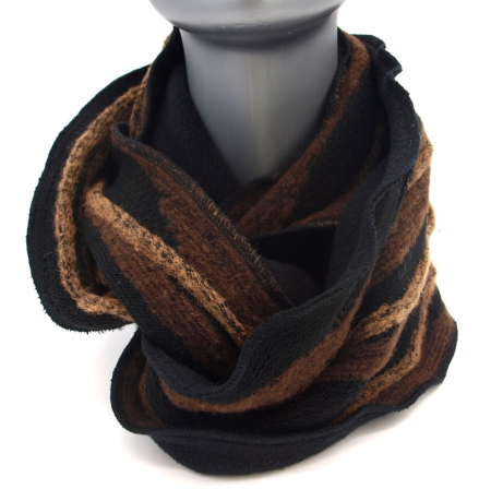 Preview: Loop Strickstoff Loopschal Baumwollfleece gefüttert edel exclusiv