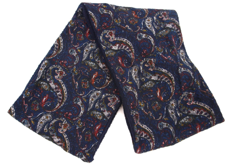 Schlauchschal Loopschal blau Paisley handgefertigt gefüttert Fleece warm Winter
