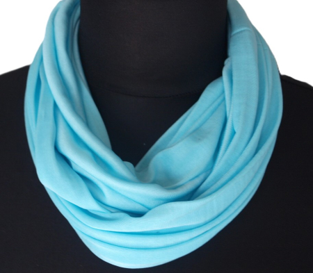 SCHLAUCHSCHAL LOOP SEIDENJERSEY 100% reine Seide helles blau