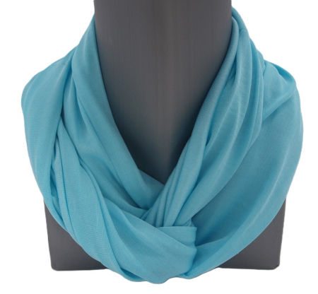 Preview: SCHLAUCHSCHAL LOOP SEIDENJERSEY 100% reine Seide helles blau