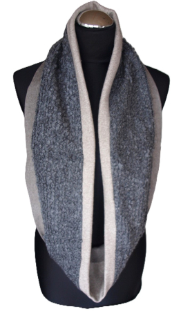Preview: Loop Loopschal Schlauchschal 3 verschiedene Stoffe Unikat Boucle Walk Cashmere
