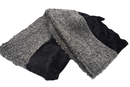 Preview: Loop Loopschal Schlauchschal 3 verschiedene Stoffe Unikat Boucle Walk Samt