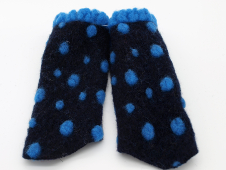 STULPEN blaue Punkte auf dunkelblau HANDGEFERTIGT