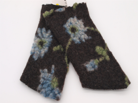 STULPEN BRAUN GROSSE BLUME HANDGEFERTIGT