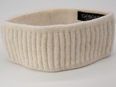 Stirnband Strick naturweiß schmal Unisex für Damen und Herren
