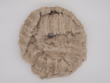 Webpelz Loopschal hell beige mit lechten Goldstreifen