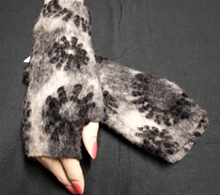 STULPEN Strahlen schwarz auf grau HANDGEFERTIGT mit Daumenloch