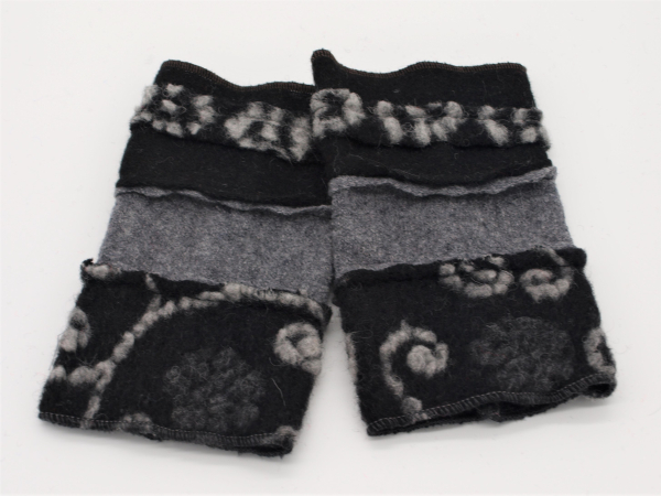 Stulpen Pulswärmer Unikat Grau-Schwarz