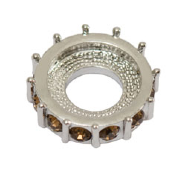 Scheibe Strassrondell silber/braun 15mm 7090.26.46