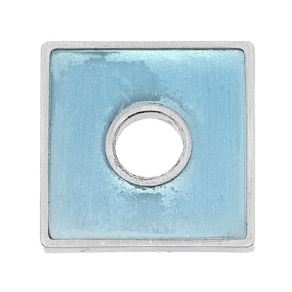 Scheibe eckig türkis 25x25mm 7090.21.91