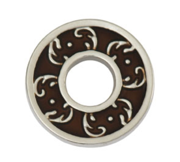 Scheibe rund braun/silber Schnörkel 20mm 7090.26.73