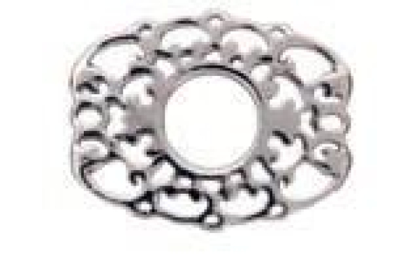 Scheibe silber oval Ornament 1 24x19mm  7090.37.42