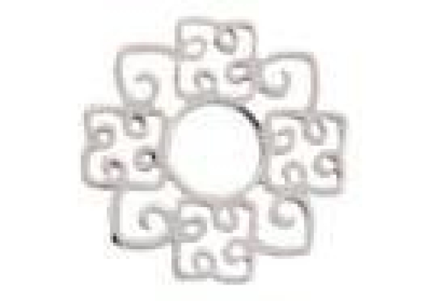 Scheibe silber rund Ornament 3 23mm  7090.37.50