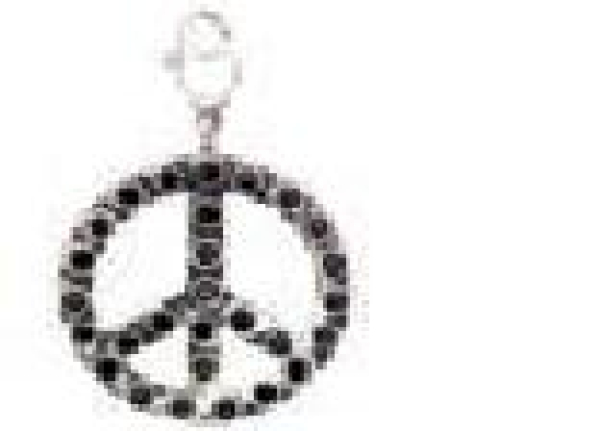 Peace mit Strass schwarz Anhänger Big Charms 7090.43.24 Rico