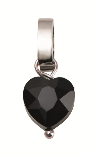 Anhänger Glasherz mit Clip scharz  7090.88.21