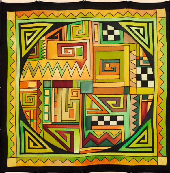 BAJA IDEEN GUTTA-SEIDENTUCH 55x55cm Ponge 8 Konturen schwarz