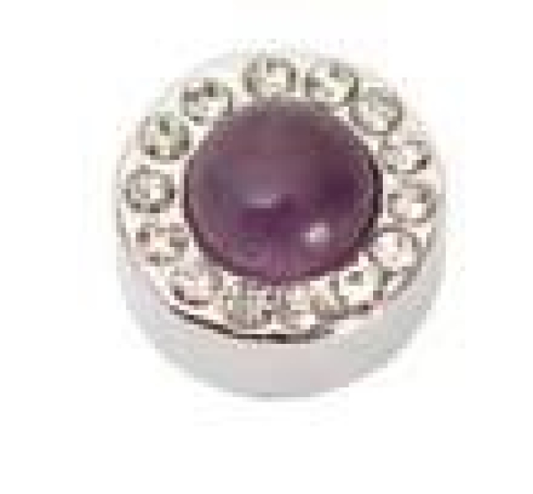 Aufsatz Halbedelstein Amethyst mit Strass 10,5mm 7090.37.25