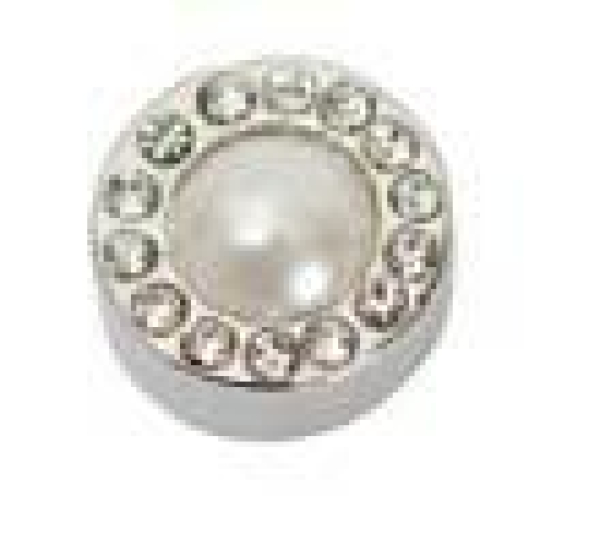 Aufsatz Perle weiß mit Strass 10,5mm 7090.37.27