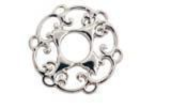 Scheibe silber rund schnörkel 11 23mm  7090.37.44