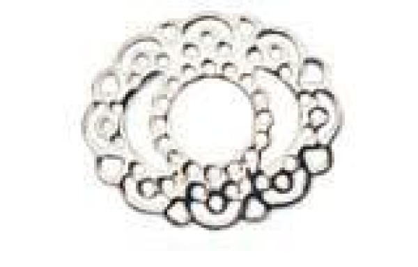 Scheibe silber oval Ornament 2 25x21mm  7090.37.46