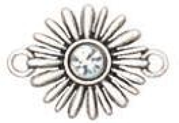 Blume mit Strass weiß, silber 29x19mm 7090.67.16