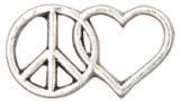 Herz und Peace silber 24x13mm 7090.67.63