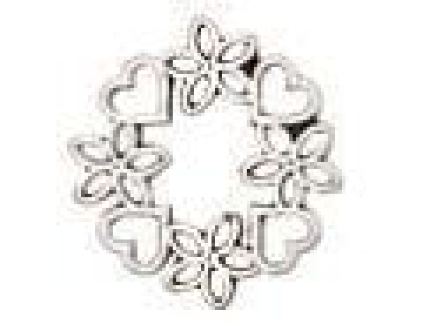 Blüten- und Herzkranz silber klein 25mm 7090.67.71