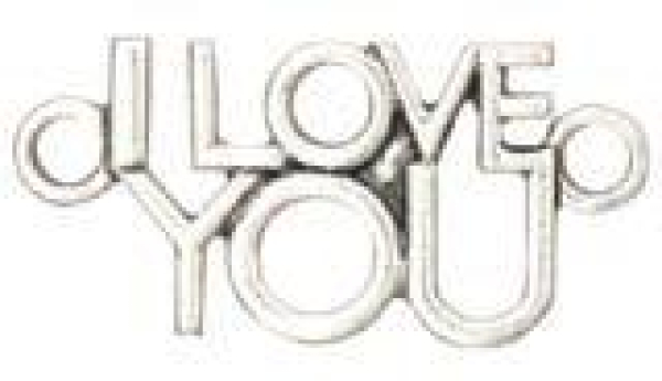 I Love you Schriftzug silber 32x16mm 7090.67.81