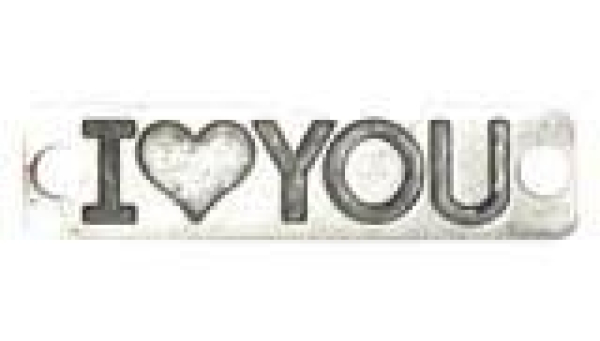 I love you Schild silber 40x10mm 7090.67.85