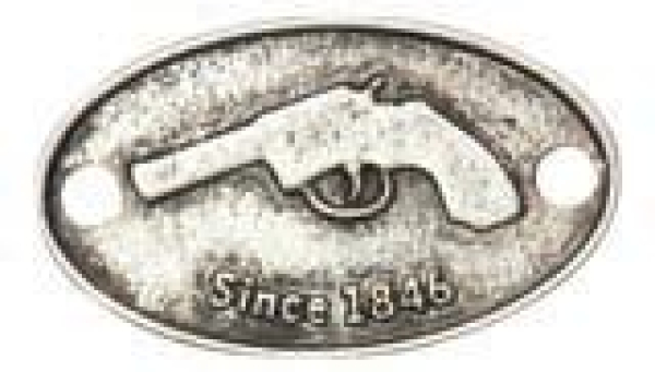 Scheibe mit Pistole silber 32x19mm 7090.67.99