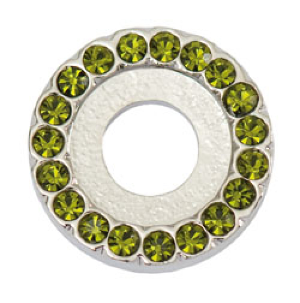 Scheibe Strasskranz silber/grün 21mm 7090.26.58