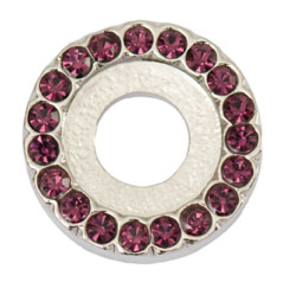 Scheibe Strasskranz silber/lila 21mm 7090.26.59