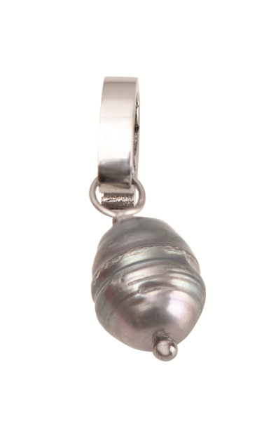 Anhänger Echte Perle mit Clip grau 7090.88.13