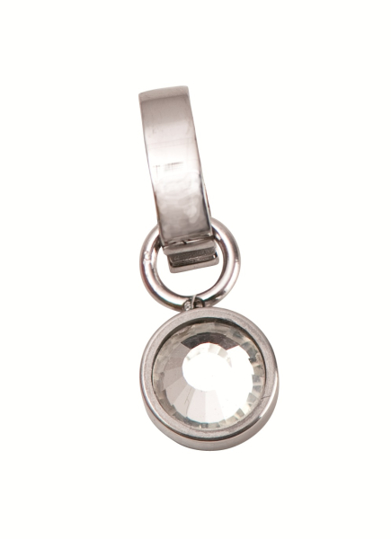 Anhänger Scheibe Glas mit Clip weiss 7090.88.46