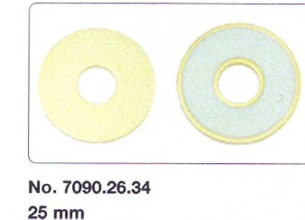 Scheibe rund gold/weiß 25mm 7090.26.34