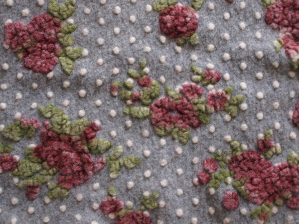 Musterwalk Roses & Dots auf grau Walkstoff Italien gemustert Walkloden