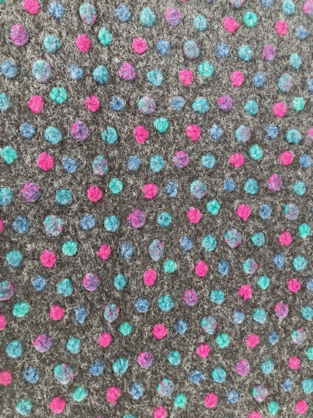 Ganz Neu Winter 2026/27 Musterwalk Punkte bunt auf anthrazit Walkstoff Italien gemustert Walkloden