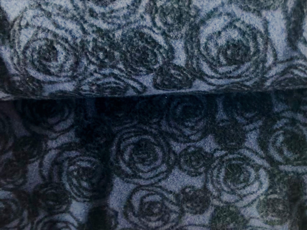 Musterwalk Kreise blau Walkstoff Italien gemustert Walkloden