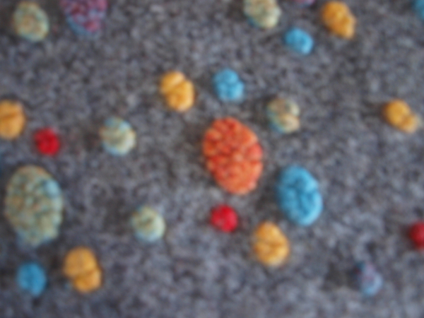 Musterwalk Punkte bunt auf grau Walkstoff Italien gemustert Walkloden