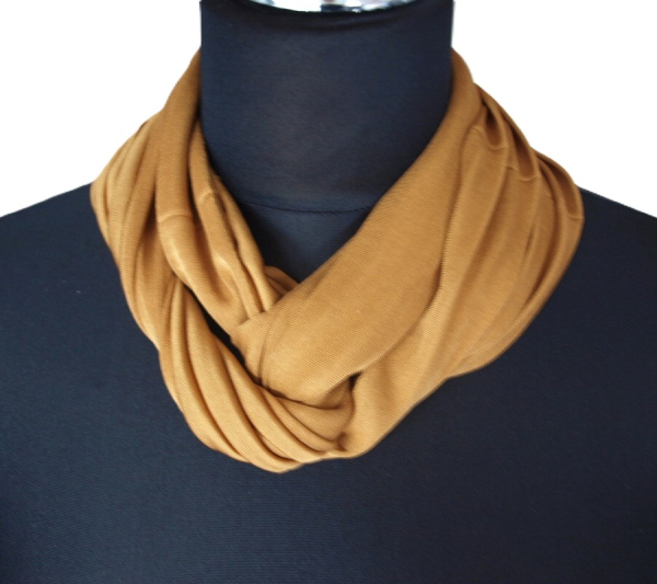 SCHLAUCHSCHAL LOOP SEIDENJERSEY 100% reine Seide gold