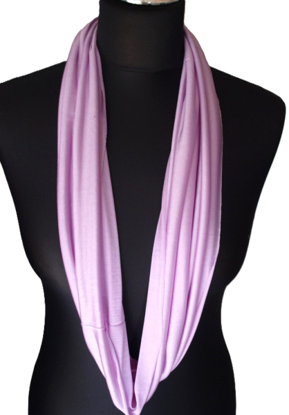 SCHLAUCHSCHAL LOOP SEIDENJERSEY 100% reine Seide lavendel
