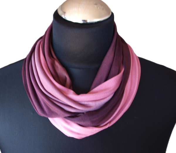 SCHLAUCHSCHAL LOOP SEIDENJERSEY 100% reine Seide rosa-taupe