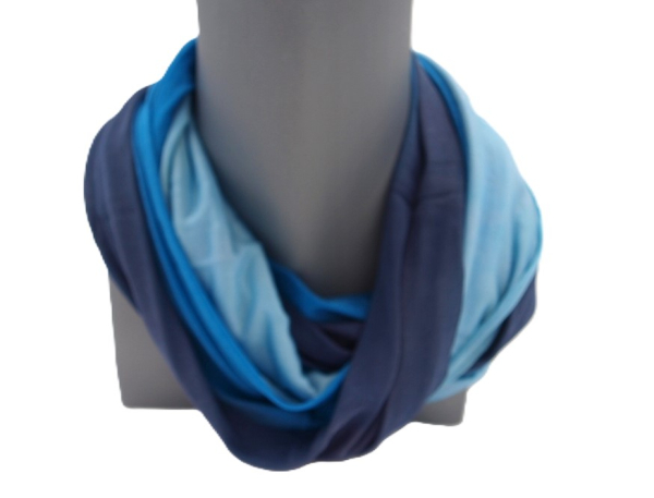 SCHLAUCHSCHAL LOOP SEIDENJERSEY 100% reine Seide Blau