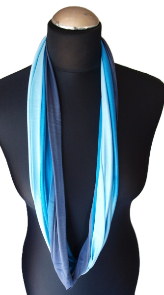 SCHLAUCHSCHAL LOOP SEIDENJERSEY 100% reine Seide Blau