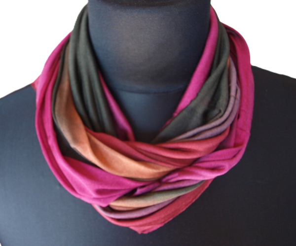 SCHLAUCHSCHAL LOOP SEIDENJERSEY 100% reine Seide bordeaux