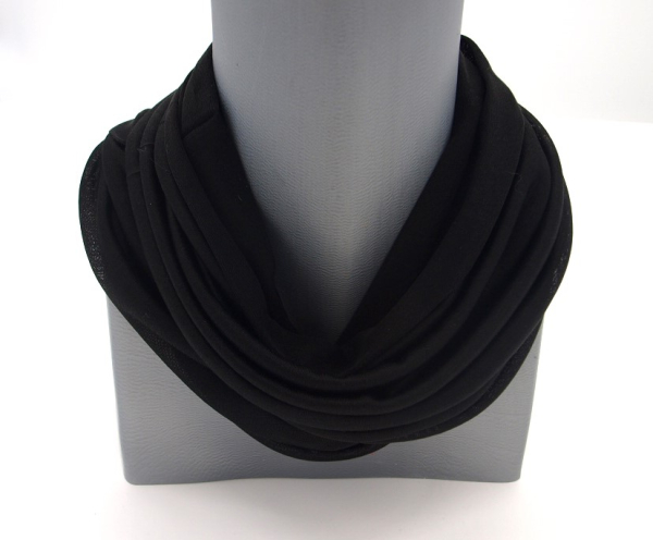 SCHLAUCHSCHAL LOOP SEIDENJERSEY 100% reine Seide schwarz