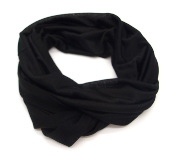 SCHLAUCHSCHAL LOOP SEIDENJERSEY 100% reine Seide schwarz