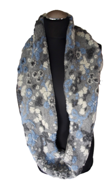 Loop Musterwalk Loopschal Winter warm Fleece grau gefüttert Unikat - Kopie