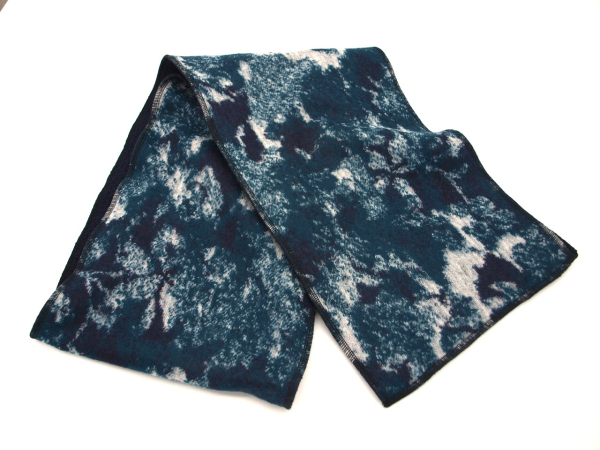 Loop Walkstoff Loopschal Baumwollfleece dunkelblau gefüttert edel exclusiv
