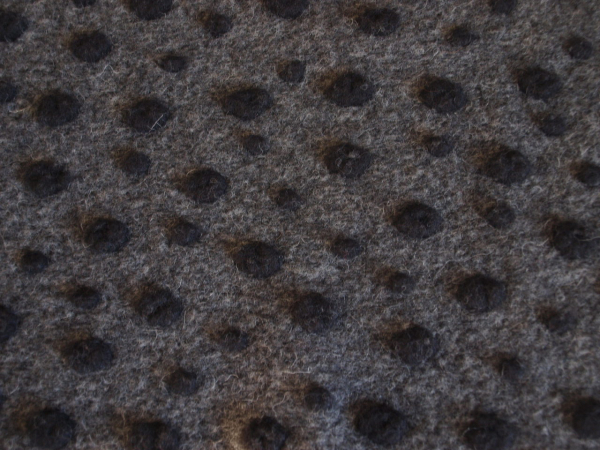 Neu! Musterwalk Punkte schwarz auf anthrazit mit Webkante